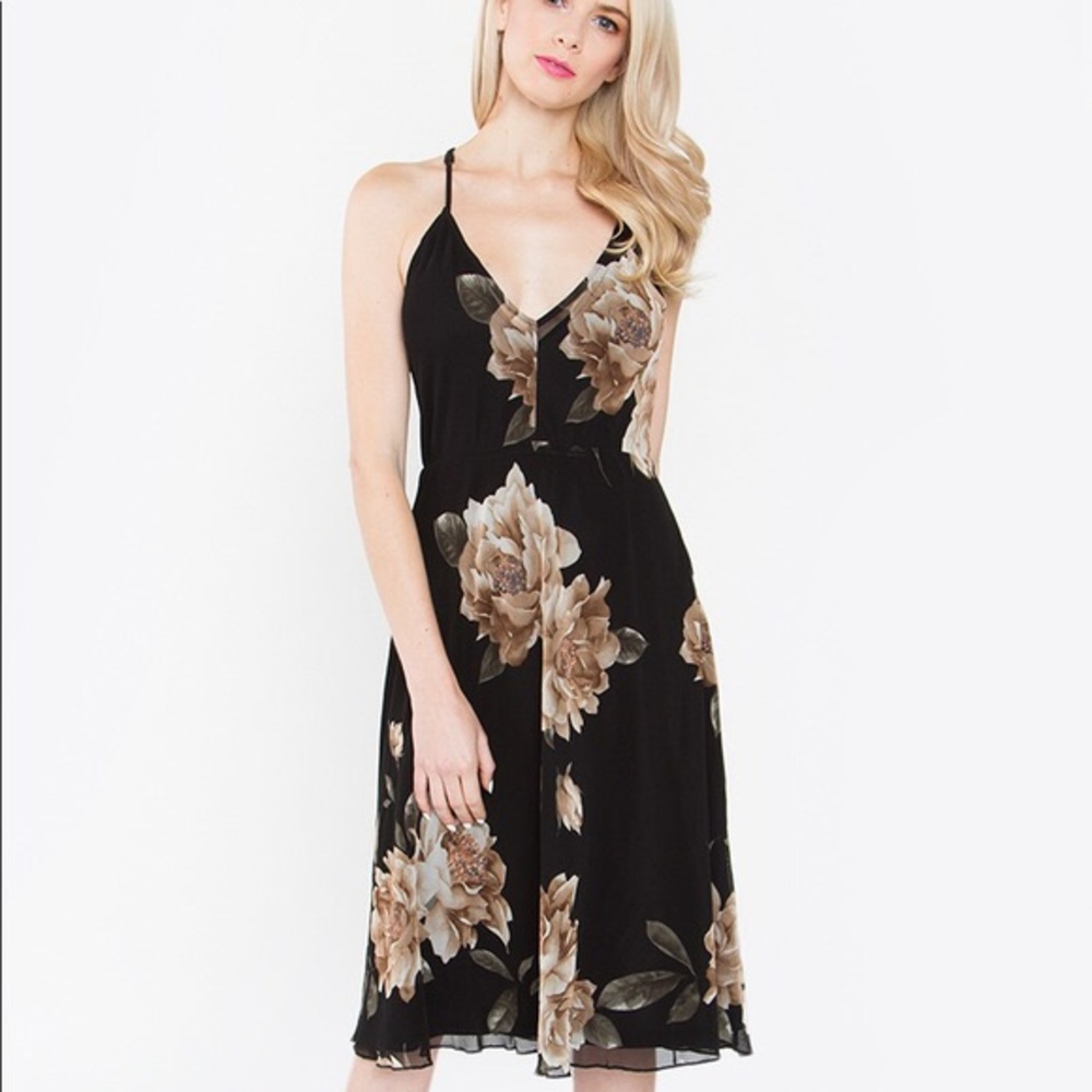 Black strappy midi dress